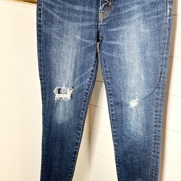 Moussy JW Fringe Cropped Skinny Jeans Distressed Raw Hem Size 26 - Picture 5 of 9